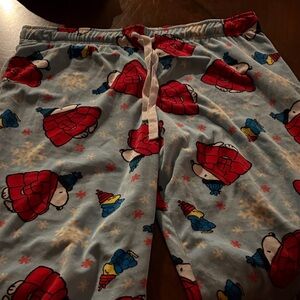 Peanuts Kids Pajama Bottoms - Red and Blue Bear Print